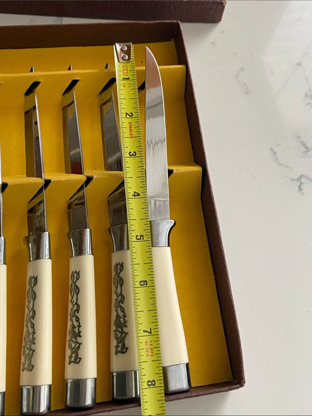 Vintage Armack Solingen Germany Stainless Steak Knives Set of 6 w/ Box